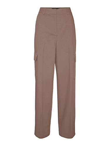 VERO MODA Damen VMZELDA HR Straight Cargo Pant NOOS Cargohose, Brown Lentil, 34/34 von VERO MODA