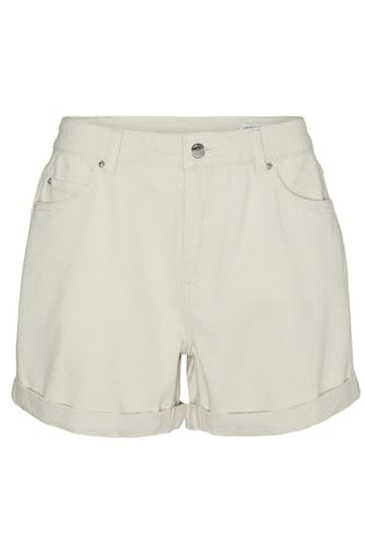 VERO MODA Damen VMZURI HR Loose Shorts Mix NOOS 10279493, Ecru, L von VERO MODA