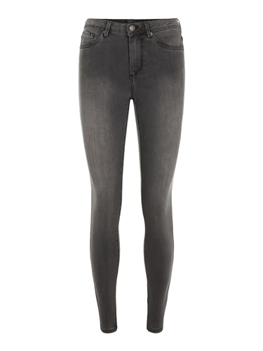 VERO MODA Damen Vero Moda Female Slim Fit Vmtanya Normal Waist Xxs32dark Grey Denim Jeans, Dark Grey Denim, XXS EU von VERO MODA