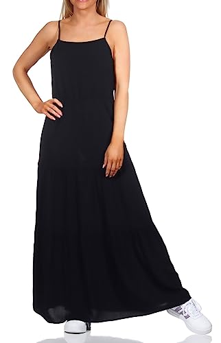 Vero Moda Damen Viskose Maxi Kleid VMEasy Singlet mit Spaghettiträgern 10286874 Black S von Vero Moda
