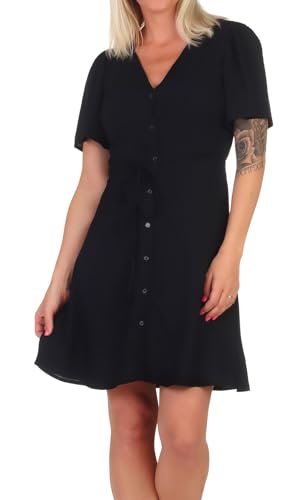 VERO MODA Damen Viskose Mini-Kleid Kurzarmkleid VMAlba 10292845 Black L von VERO MODA