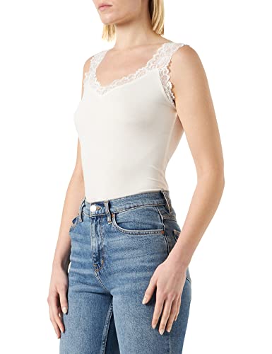 VERO MODA Damen Vmrosa Sl Top Noos T Shirt, Snow White, S von VERO MODA