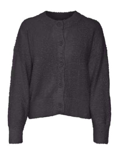 VERO MODA Damen VMALINA LS O-Neck Cardigan Boo Strickjacke, Obsidian, S von VERO MODA