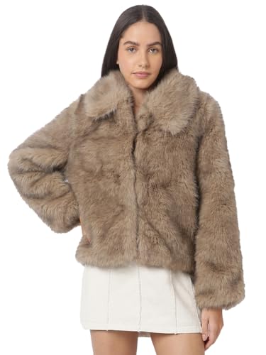 VERO MODA Damen Vmaudrey Short Fake Fur Jacket PRM Kurzjacke, Silver Mink, L von VERO MODA