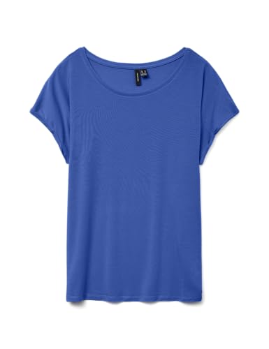 VERO MODA Damen Vmava Plain Ss Top Ga JRS Noos, Dazzling Blue, X-Small von VERO MODA