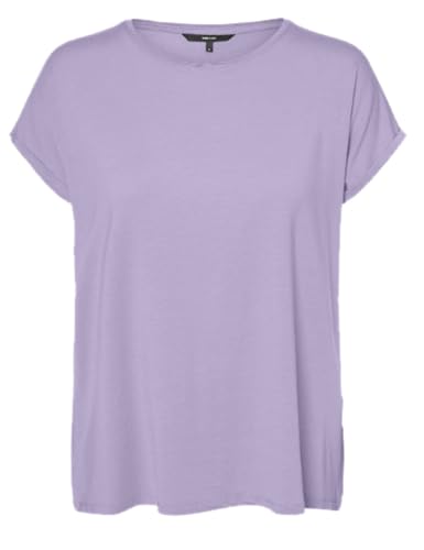 VERO MODA Damen VMAVA Plain SS TOP GA JRS NOOS T-Shirt, Pastel Lilac, Large von VERO MODA