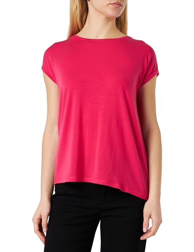 VERO MODA Damen Vmava Plain Ss Top Gajrs Noos T-Shirt, Raspberry Sorbet, M von VERO MODA