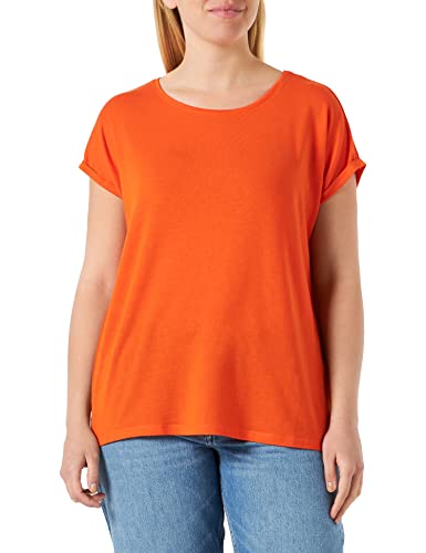 VERO MODA Damen Einfarbiges Stretch T-Shirt Basic Rundhals Top Oberteil Tief Angesetzte Schultern VMAVA von VERO MODA