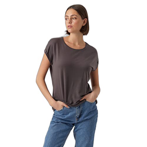 VERO MODA Damen Vmava Plain Ss Top Gajrs Noos T-Shirt, Asphalt, XS VERO MODA Damen Vmava Plain Ss Top Gajrs Noos T-Shirt, Asphalt, XS von Vero Moda