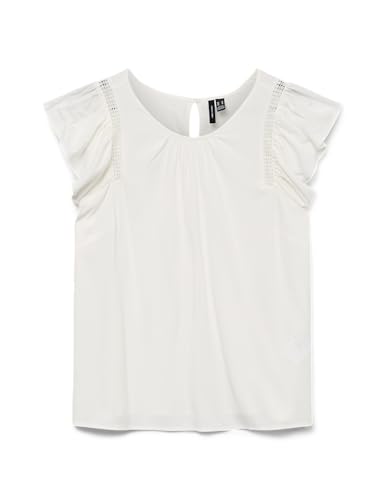 VERO MODA Damen Vmbella Ss Lace Top WVN Ga Noos, Snow White, XS VERO MODA Damen Vmbella Ss Lace Top WVN Ga Noos, Snow White, XS von VERO MODA
