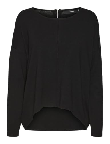 VERO MODA Damen Vmbreeze Aura Ls Zipper Blouse LCS Strickpullover, Black, L von VERO MODA