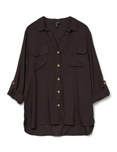 VERO MODA Damen Vmbumpy L/S Shirt New WVN Ga Noos, Chocolate Torte, X-Large von VERO MODA
