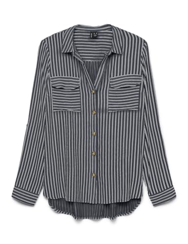 VERO MODA Damen Vmbumpy L/S Shirt New WVN Ga Noos, India Ink, X-Small VERO MODA Damen Vmbumpy L/S Shirt New WVN Ga Noos, India Ink, X-Small von VERO MODA