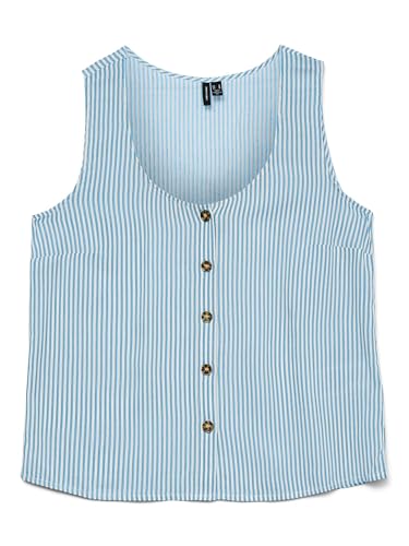 VERO MODA Damen Vmbumpy Sl Shirt WVN Ga Noos, Airy Blue, M VERO MODA Damen Vmbumpy Sl Shirt WVN Ga Noos, Airy Blue, M von VERO MODA