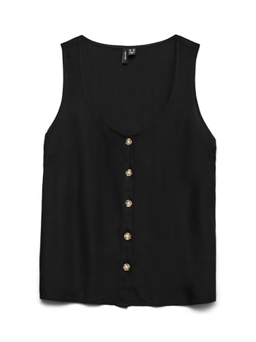 VERO MODA Damen Vmbumpy Sl Shirt WVN Ga Noos, Black, XS VERO MODA Damen Vmbumpy Sl Shirt WVN Ga Noos, Black, XS von VERO MODA