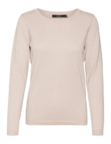 VERO MODA Damen VMCARE Shine LS O-Neck Pullover NOOS Strickpullover, Misty Rose/Detail:W. Silver Lurex, S von VERO MODA