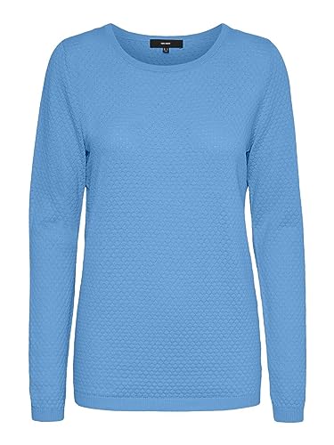 VERO MODA Eleganter Feinstrick Pullover Strukturmuster Rundhals Longsleeve VMCARE Sweater von VERO MODA