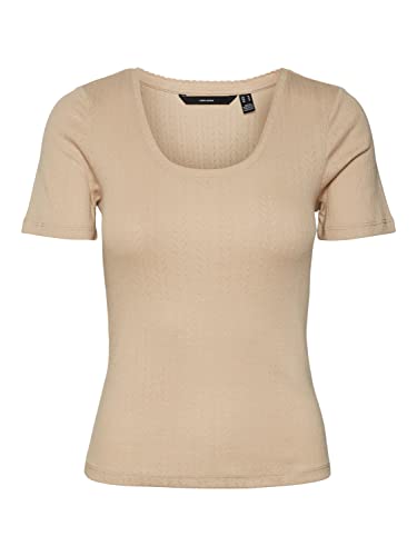 VERO MODA Damen Vmcasja Ss Top Noos T-Shirt, Irish Cream, XXL von VERO MODA