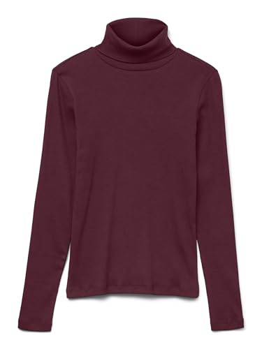 VERO MODA Damen Vmchloe Ls Rollnecktop Ga JRS Noos, Winetasting, L von VERO MODA