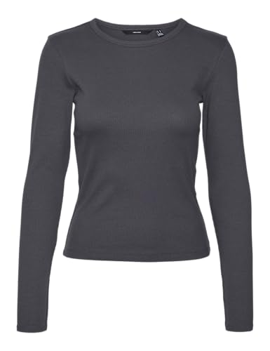 VERO MODA Damen Vmchloe Ls Short Top Ga JRS Noos Langarmshirt, Asphalt, X-Large von VERO MODA
