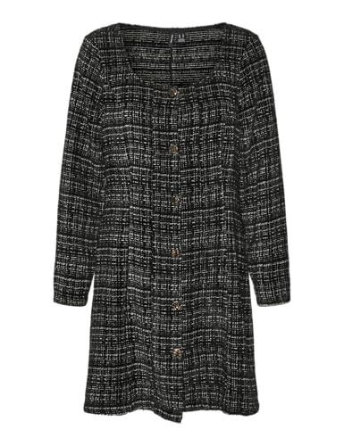 VERO MODA Damen Vmclever Ls Short Dress WVN Minikleid, Black, Small von VERO MODA