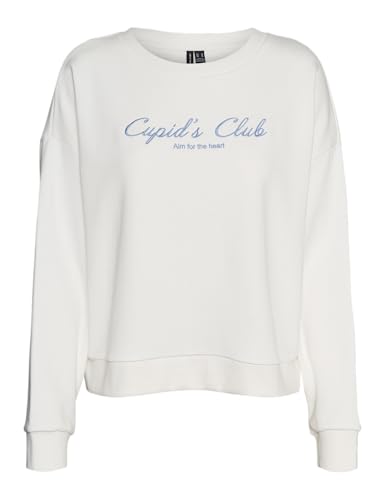 VERO MODA Damen VMCYAN Trina LS Sweat Box JRS Sweatshirt, Snow White/Print:Cupids Club, 38 von VERO MODA