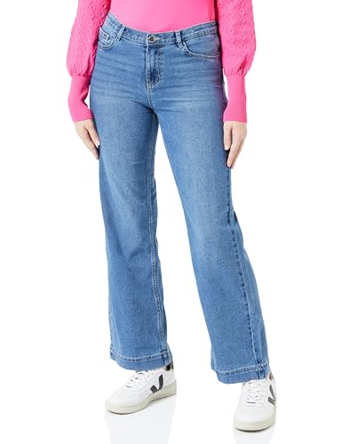 VERO MODA Damen Vmdaisy Wide Denim Jns Vi3337 Girl Noos Jeans, Medium Blue Denim, 28 von VERO MODA