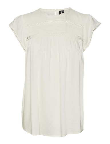 VERO MODA Damen VMDEBBIE Pleat S/L TOP GA NOOS 10247943, Snow White, L von VERO MODA