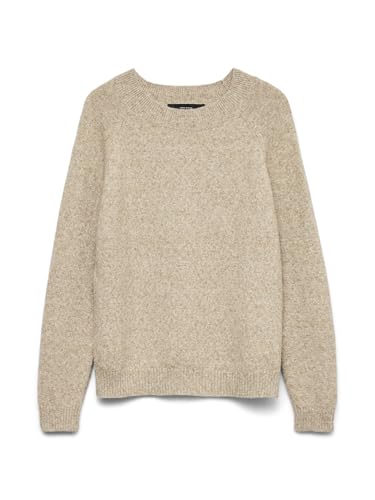 VERO MODA Damen VMDOFFY LS O-Neck Blouse GA NOOS 10201022, Sepia Tint/Melange, L von VERO MODA