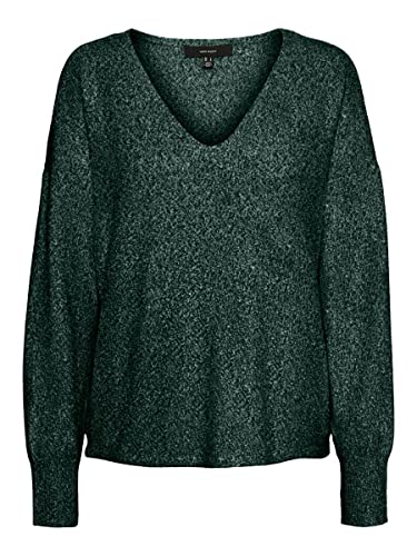 VERO Moda Damen Vmdoffy V-Hals Blouse Ga Noos Pullover, Pine Grove/Detail:Melange, XS EU VERO Moda Damen Vmdoffy V-Hals Blouse Ga Noos Pullover, Pine Grove/Detail:Melange, XS EU von VERO MODA