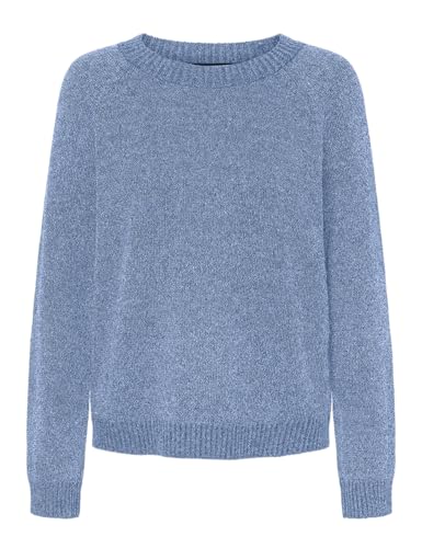 VERO MODA Damen VMDOFFYSHINE LS O-Neck Blouse REP NOOS Strickpullover, Allure/Detail:W. Silver Lurex, XS von VERO MODA
