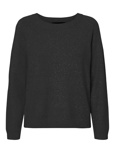 VERO MODA Damen Vmdoffyshine Ls O-Neck Blouse Rep Noos Strickpullover, Black/Detail:W. DTM Lurex, S von VERO MODA