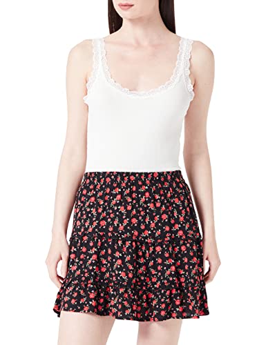 VERO MODA Damen Vmeasy FRL Mini Skirt R1 WVN Ga Rock, Black/AOP:Niki, L EU von VERO MODA