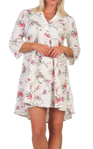 VERO MODA Damen Viskose Mini-Kleid Tunika 3/4 Arm VMEasy Joy mit Blumenprint 10297359 Birch Vicka S von VERO MODA
