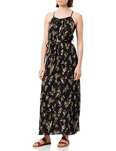 VERO MODA Damen Vmeasy Slit Dress R1 WVN Ga Maxikleid, Black/AOP:Mila, XS EU von VERO MODA