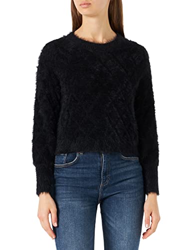 VERO MODA Damen Vmeffy O-neck Argyle Blouse Boo Pullover, Schwarz, L EU von VERO MODA