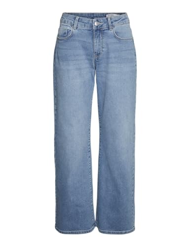 VERO MODA Damen Vmelly Mr Wide Jeans Noos Jeanshose, Medium Blue Denim/Detail:VI3434, (XS) W x 32L von VERO MODA