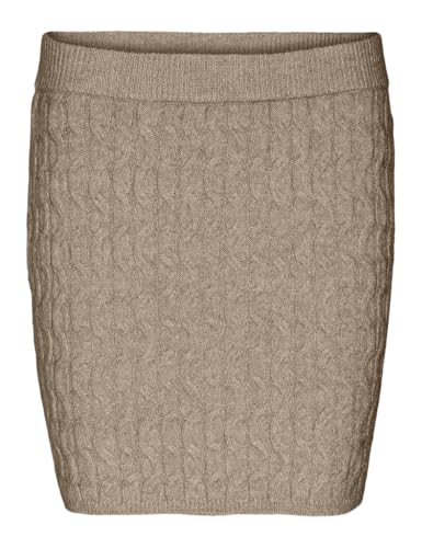 VERO MODA Damen Vmelya Nw Short Skirt Ga Boo Minirock, Silver Mink/Detail:Melange, L von VERO MODA
