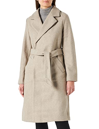 VERO MODA Damen Vmfortuneaya Long Coat Mantel, Silver Mink/Detail:Melange, M EU von VERO MODA