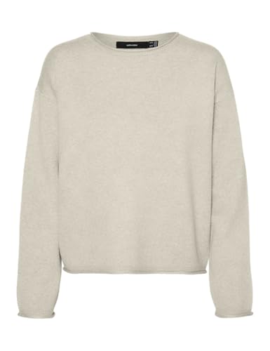 VERO MODA Damen Vmgold Roll Ls O-Neck Pullover Strickpullover, Birch, S von VERO MODA