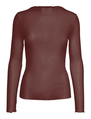 VERO MODA Damen Vmines O-Neck Pullover Langarmshirt, Fired Brick, S EU von VERO MODA