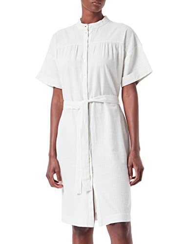 VERO MODA Damen Vmjily Abk Shirt Dress Wvn L ssiges Kleid, Desert Sage/Stripes:snow White, L EU von VERO MODA