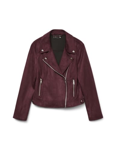 VERO MODA Damen Vmjose Short Faux Suede Jacket Noos, Winetasting, l von VERO MODA