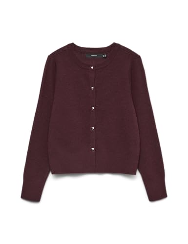 VERO MODA Damen Vmkacy Ls O-Neck Cardigan, Winetasting, Large von VERO MODA