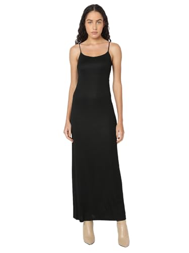 VERO MODA Damen Vmkanva Ankle Glitter Singlet Dress JRS Jerseykleid, Black/Detail:Silver Lurex, X-Small von VERO MODA