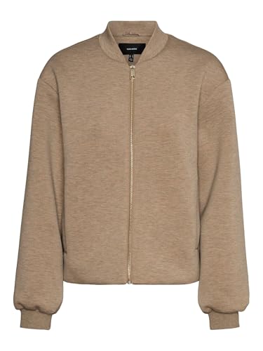 VERO MODA Damen VMKAREN Short Jacket ENT Kurzjacke, Silver Mink/Detail:Melange, L von VERO MODA