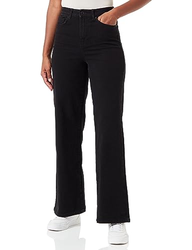 VERO MODA Damen Vmkathy Hr Loose Wide Jeans Vi185, Black Denim, 31W / 32L von VERO MODA