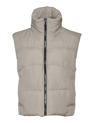 VERO MODA Damen Vmklea Short Waistcoat Noos Steppweste, Silver Lining, XL von VERO MODA