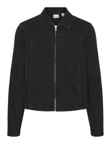 VERO MODA Damen VMLAILA LS Biker Jacket VI185 Boo Jeansjacke, Black Denim, M von VERO MODA