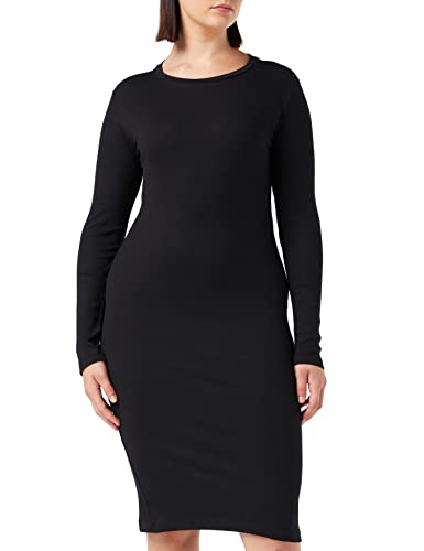 VERO MODA Midi Kleid Etui Langarm Rundhals RIPP Shirt Dress Basic Figurbetont Knielang Elegant VMLAVENDER von VERO MODA